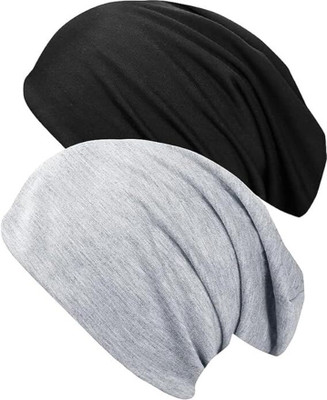 plutoprom Self Design Beanie Cap(Pack of 2)