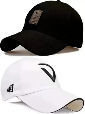 cap world Applique, Self Design, Solid Sports/Regular Cap Cap(Pack of 2)