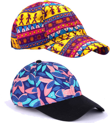 Knotyy Printed, Self Design, Solid Sports/Regular Cap Cap(Pack of 2)