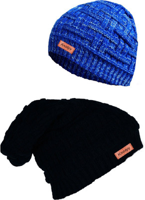 Knotyy Solid Beanie Cap(Pack of 2)