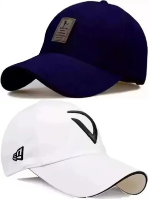 cap world Checkered, Self Design, Solid Sports/Regular Cap Cap(Pack of 2)