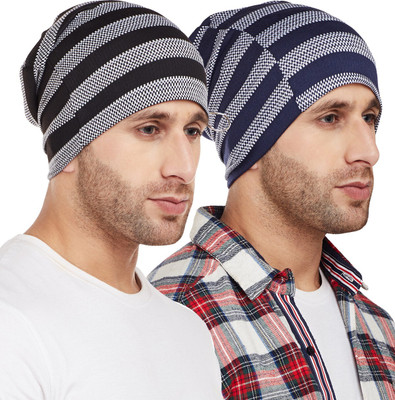 MACK JONNEY Printed Beanie Cap(Pack of 2)