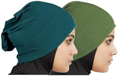 HEENA HOSIERY Solid Skull Cap Cap(Pack of 2)