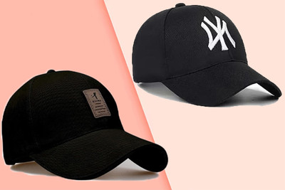 CLASSYMESSI Solid, Self Design, Embroidered Sports/Regular Cap Cap(Pack of 2)
