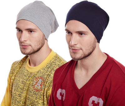 MACK JONNEY Solid Beanie Cap(Pack of 2)