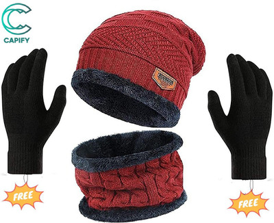 Capify Woven Beanie Cap(Pack of 4)