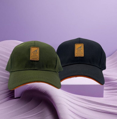 Rigzy Printed, Self Design, Solid Sports/Regular Cap Cap(Pack of 2)