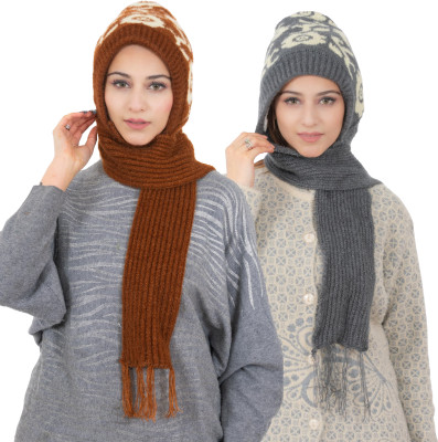 AMOLDO Printed Beanie Cap(Pack of 2)