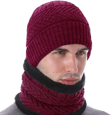 AdroitZ Self Design Beanie Cap