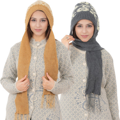 AMOLDO Printed Beanie Cap(Pack of 2)