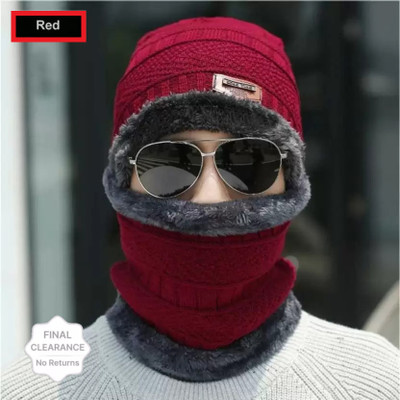 YES TAG Embroidered, Self Design, Solid Beanie Cap