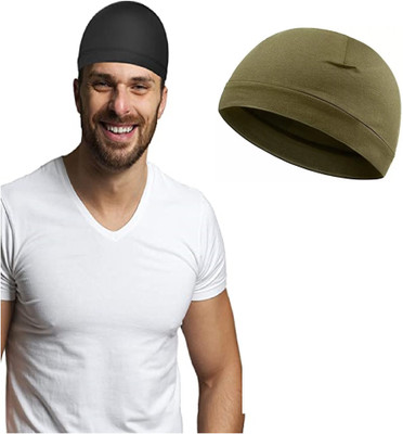 Caiuse Self Design Skull Cap Cap(Pack of 2)