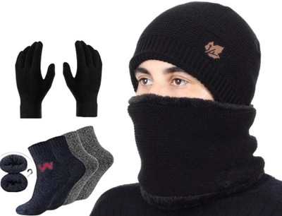 Ecombas Checkered Beanie Cap(Pack of 5)