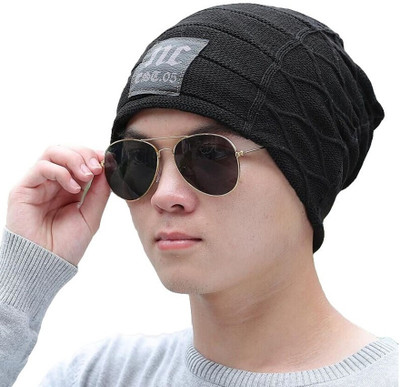 Frackson Solid, Self Design Beanie Cap