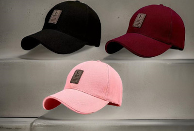 FD FLORIDA Solid, Self Design Sports/Regular Cap Cap(Pack of 3)