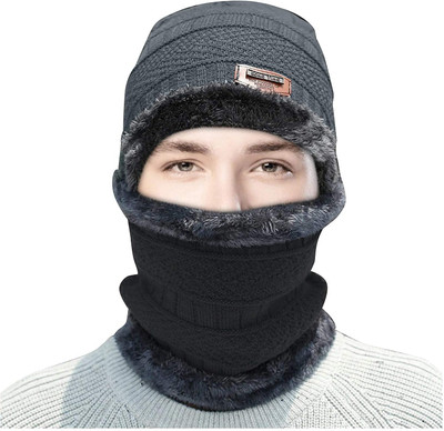 sunahari Self Design Beanie Cap(Pack of 2)