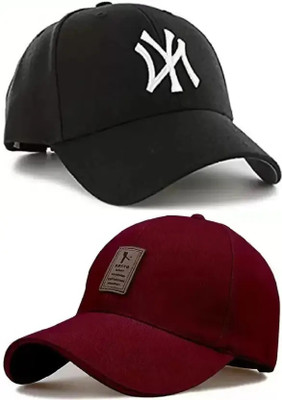 ILLARION Printed, Self Design, Solid Sports/Regular Cap Cap(Pack of 2)