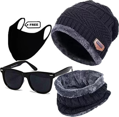 CLASSYMESSI Beanie Cap(Pack of 3)