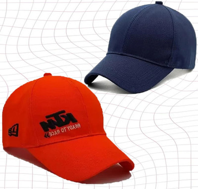 ILLEARION Solid, Self Design, Embroidered Sports/Regular Cap Cap(Pack of 2)