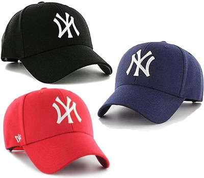 CLASSYMESSI Solid, Self Design, Embroidered Sports/Regular Cap Cap(Pack of 3)