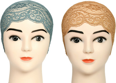 Sk world Self Design Skull Cap Cap(Pack of 2)