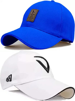 M John's Solid, Self Design Sports/Regular Cap Cap(Pack of 2)