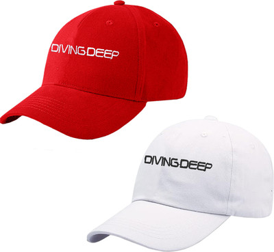 Diving deep Embroidered Sports/Regular Cap Cap(Pack of 2)