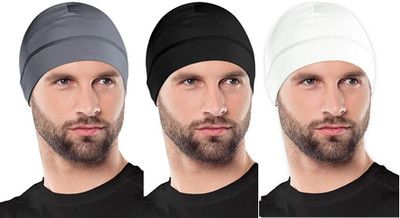 Alipzone Solid Skull Cap Cap(Pack of 3)