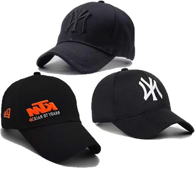 CLASSYMESSI Solid, Self Design, Embroidered Sports/Regular Cap Cap(Pack of 3)