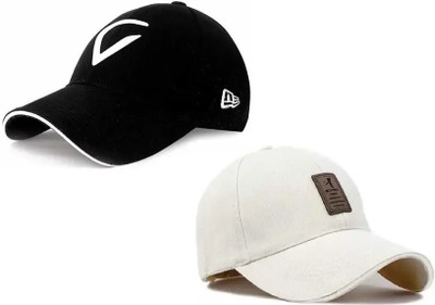 CLASSYMESSI Embroidered, Self Design, Solid Sports/Regular Cap Cap(Pack of 2)