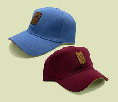 ALAMOS Printed, Self Design, Solid Sports/Regular Cap Cap(Pack of 2)