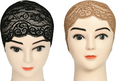 DCENT KRAFT Self Design Skull Cap Cap(Pack of 2)
