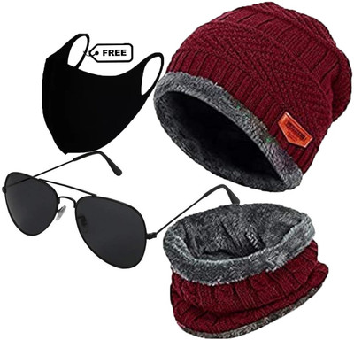 CLASSYMESSI Beanie Cap(Pack of 3)