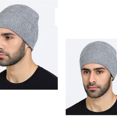 Camey Solid Beanie Cap(Pack of 2)