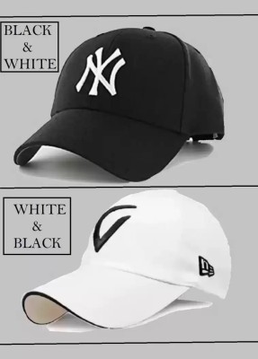 Zienz Embroidered, Solid, Self Design, Applique Sports/Regular Cap Cap(Pack of 2)