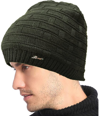 COOL INDIANS Self Design, Solid Beanie Cap