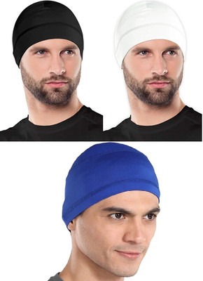 Alipzone Solid Skull Cap Cap(Pack of 3)