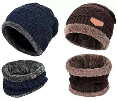 SHORTCUT Embellished Beanie Cap(Pack of 4)