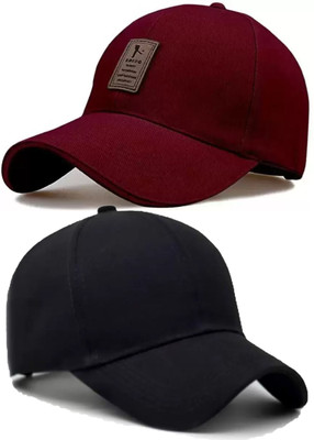 FD FLORIDA Solid, Self Design Sports/Regular Cap Cap(Pack of 2)