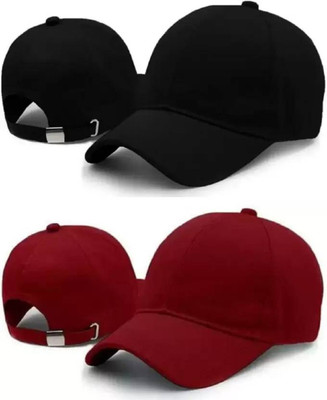 pawan_co Solid Sports/Regular Cap Cap(Pack of 2)