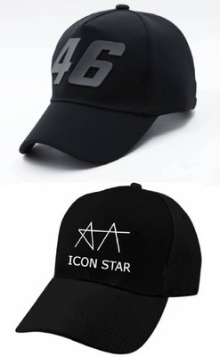 b for u Solid, Self Design, Applique Sports/Regular Cap Cap(Pack of 2)