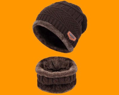 GUNGUN Self Design Beanie Cap(Pack of 2)