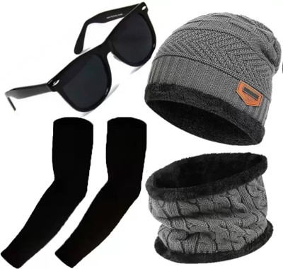 MOKD Solid Beanie Cap(Pack of 3)