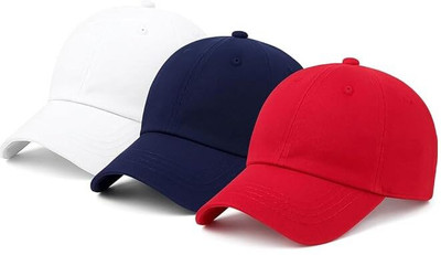 poshing Self Design, Solid Sports/Regular Cap Cap(Pack of 3)