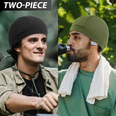 Maa Hosiery Solid, Self Design Skull Cap Cap(Pack of 2)