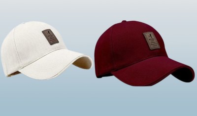 PUNCHOLI UNIQUE Solid Sports/Regular Cap Cap(Pack of 2)