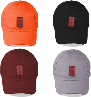 CLASSYMESSI Solid Sports/Regular Cap Cap(Pack of 4)