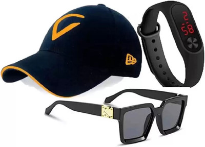 MONI FIY Self Design, Solid Sports/Regular Cap Cap(Pack of 3)