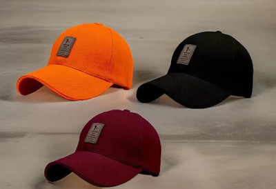 CLASSYMESSI Printed, Self Design, Solid Sports/Regular Cap Cap(Pack of 3)