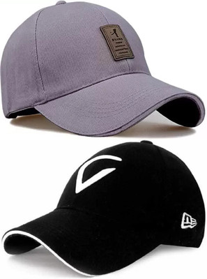 Rozti Embroidered, Self Design, Solid Sports/Regular Cap Cap(Pack of 2)